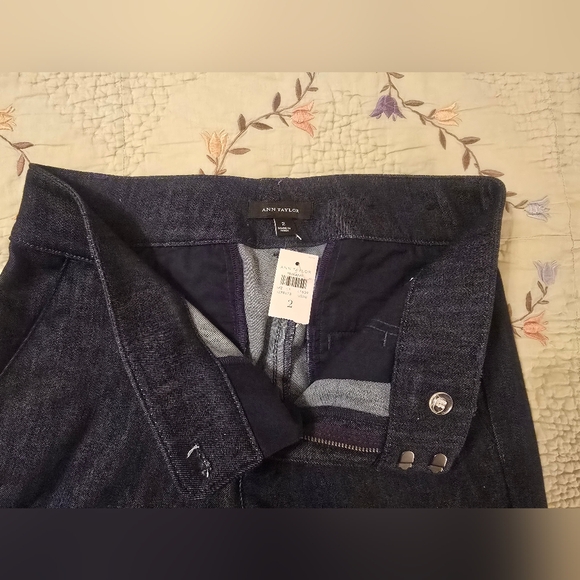 NWT Ann Taylor Loft Womens Dark Wash Bootcut Jeans Belt Loops Sz 2 27.5 Inseam - Picture 6 of 16